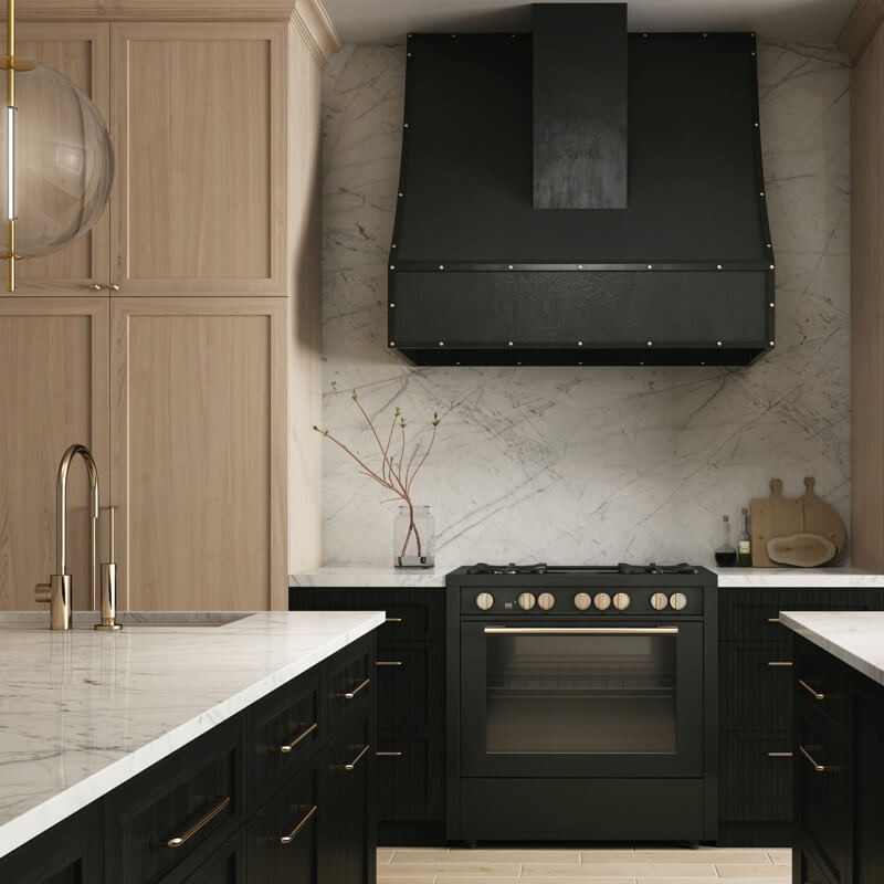 natural stone backsplash in kitchen