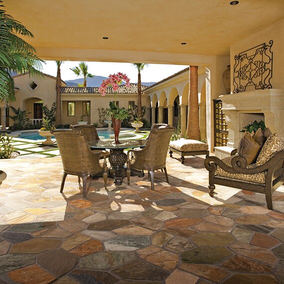 Outdoor tile on back patio