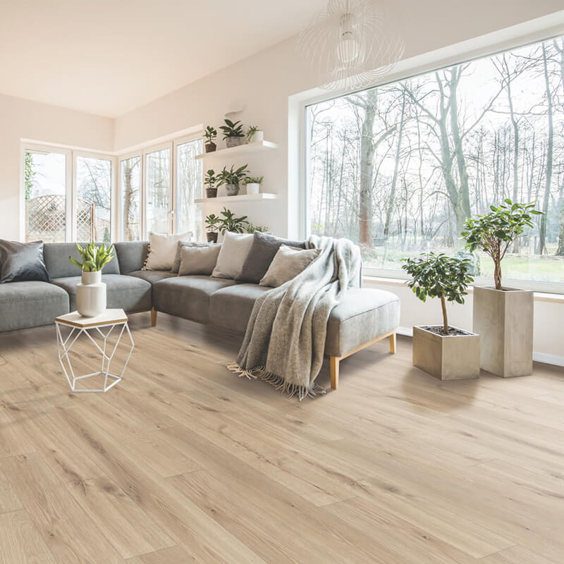 eco-friendly flooring in a living room