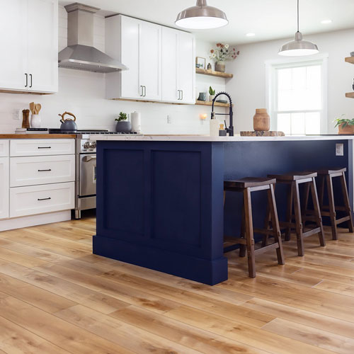 neutral flooring in a kitchen